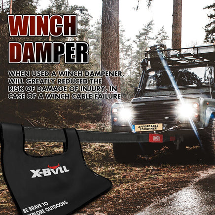 X-BULL Recovery Kit 4X4 Off-Road Kinetic Rope Snatch Strap Winch Damper 4WD13PCS Kings Warehouse 
