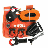X-BULL Winch Recovery Kit 11PCS 4WD 4x4 Pack Off Road Snatch Strap Essential Kings Warehouse 