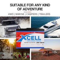 X-Cell 100Ah AGM Battery Deep Cycle 12v Marine Solar Camping Glass Matt 4WD Volt Kings Warehouse 