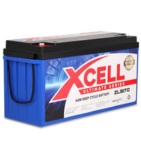 X-Cell 170Ah AGM Battery Deep Cycle 12v Marine Solar Camping Volt Glass 4WD SLA Kings Warehouse 