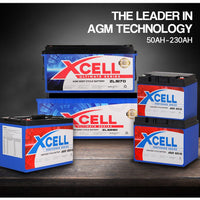 X-Cell 50Ah AGM Battery Deep Cycle 12v Mobility Scooter Golf Cart Camping Volt Kings Warehouse 
