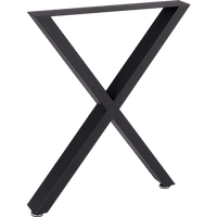 X-Shaped Table Bench Desk Legs Retro Industrial Design Fully Welded - Black dining KingsWarehouse 