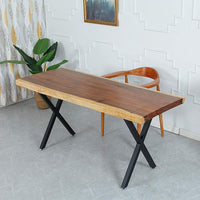 X-Shaped Table Bench Desk Legs Retro Industrial Design Fully Welded - Black dining KingsWarehouse 
