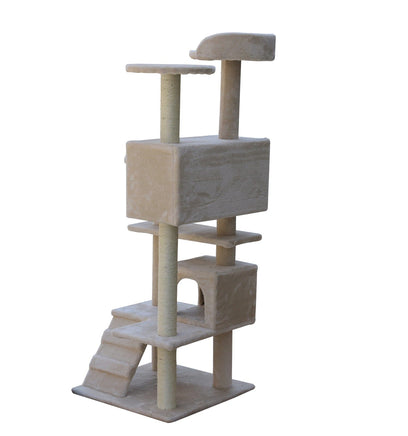 YES4PETS 130 cm Beige Cat Scratching Post Tree Scratcher Pole-Beige Kings Warehouse 