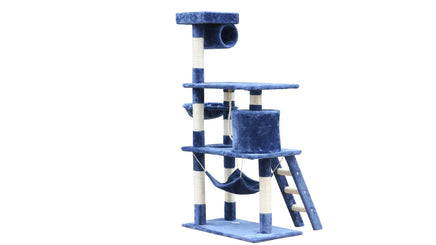 YES4PETS 140 cm Cat Kitten Scratching Post Tree W ladder & Hammock-Blue Kings Warehouse 