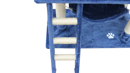 YES4PETS 140 cm Cat Kitten Scratching Post Tree W ladder & Hammock-Blue Kings Warehouse 