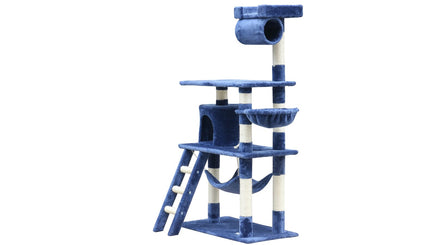YES4PETS 140 cm Cat Kitten Scratching Post Tree W ladder & Hammock-Blue Kings Warehouse 