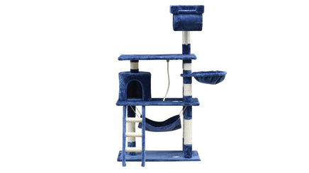 YES4PETS 140 cm Cat Kitten Scratching Post Tree W ladder & Hammock-Blue Kings Warehouse 
