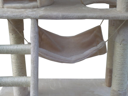 YES4PETS 140 cm Cat Scratching Post Tree W ladder & Hammock-Beige Kings Warehouse 