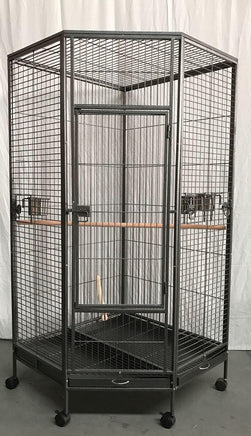 YES4PETS 162cm Large Corner Bird Cage Pet Parrot Aviary Perch Castor Wheel Kings Warehouse 