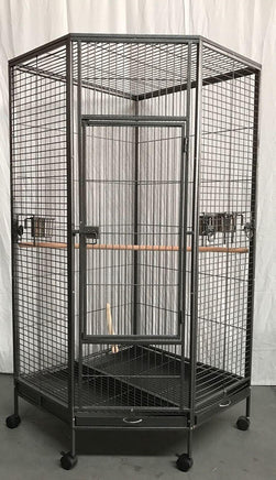 YES4PETS 162cm Large Corner Bird Cage Pet Parrot Aviary Perch Castor Wheel Kings Warehouse 