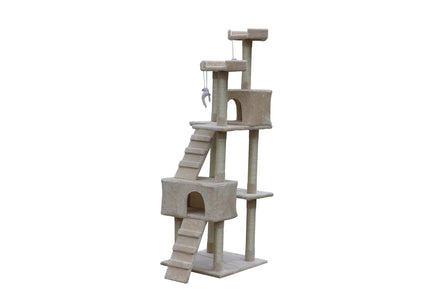 YES4PETS 180 cm Cat Kitten Scratching Post Tree W ladder-Beige Kings Warehouse 