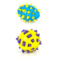 YES4PETS 2 x Large Dog Puppy Rubber Spike TPR Football Ball Dental Hygiene Chew Play Toy Kings Warehouse 