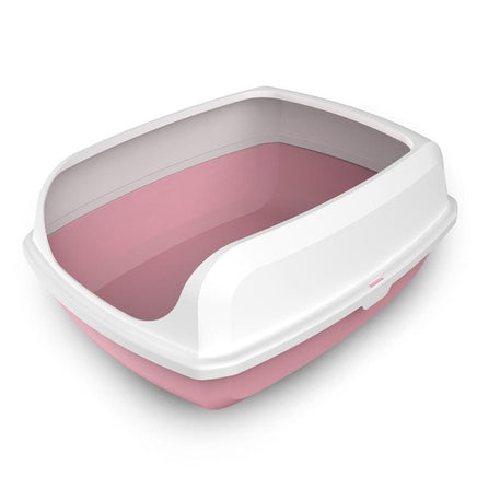 YES4PETS 2 x Medium High Side Large Portable Open Cat Toilet Litter Box Tray House With Scoop Pink Kings Warehouse 