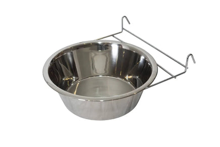 YES4PETS 2 x Stainless Steel Pet Rabbit Bird Dog Cat Water Food Bowl Feeder Chicken Poultry Coop Cup 2.8L Kings Warehouse 