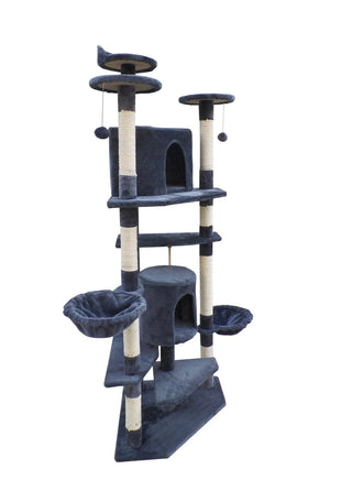 YES4PETS 200 cm Cat Scratching Post Tree Scratcher Corner Tower Furniture- Grey Kings Warehouse 
