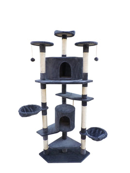 YES4PETS 200 cm Cat Scratching Post Tree Scratcher Corner Tower Furniture- Grey Kings Warehouse 