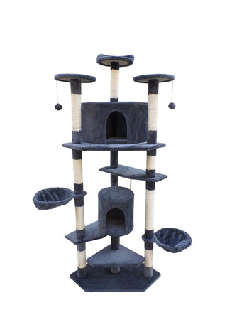 YES4PETS 200 cm Cat Scratching Post Tree Scratcher Corner Tower Furniture- Grey Kings Warehouse 
