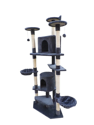 YES4PETS 200 cm Cat Scratching Post Tree Scratcher Corner Tower Furniture- Grey Kings Warehouse 