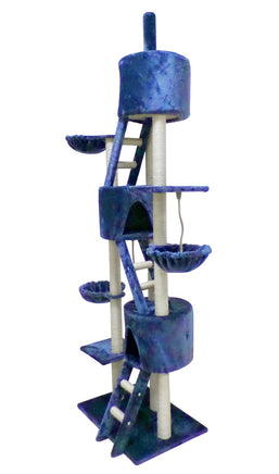 YES4PETS 244 cm XL Multi Level Cat Scratching Post Tree Scratcher Pole- Blue Kings Warehouse 