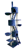 YES4PETS 244 cm XL Multi Level Cat Scratching Post Tree Scratcher Pole- Blue Kings Warehouse 