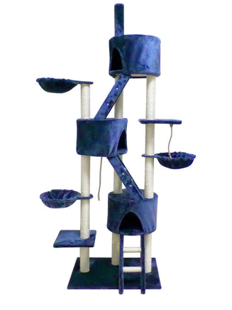 YES4PETS 244 cm XL Multi Level Cat Scratching Post Tree Scratcher Pole- Blue Kings Warehouse 