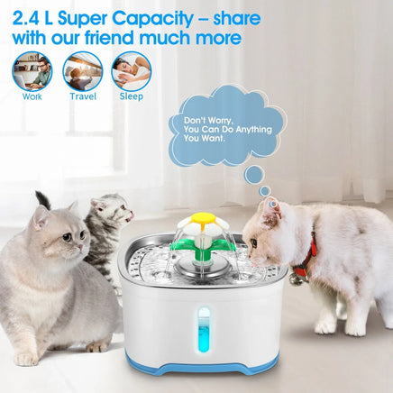 YES4PETS 2.5L Automatic Electric Pet Water Fountain Dog Cat Water Feeder Bowl Dispenser Kings Warehouse 
