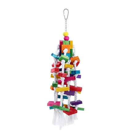 YES4PETS 3 x Large Wood Hanging Swing Bird Parrot Parakeet Cockatiel Budgie Rope Toy Kings Warehouse 