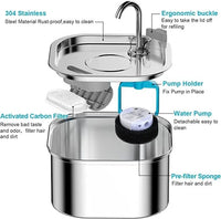 YES4PETS 3.2L Automatic Electric Pet Water Fountain Dog Cat Stainless Steel Feeder Bowl Dispenser Kings Warehouse 