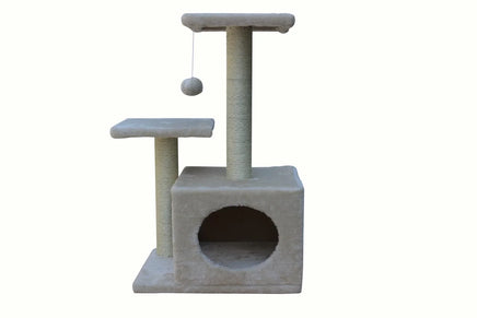 YES4PETS 71cm Beige Cat Scratching Tree Scratcher Post Pole Furniture Gym House Kings Warehouse 
