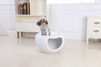 YES4PETS Cat Kitten Bed Cave Small Dog House Kennel Plastic Pet Pod Bedding Igloo White Kings Warehouse 