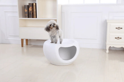 YES4PETS Cat Kitten Bed Cave Small Dog House Kennel Plastic Pet Pod Bedding Igloo White Kings Warehouse 