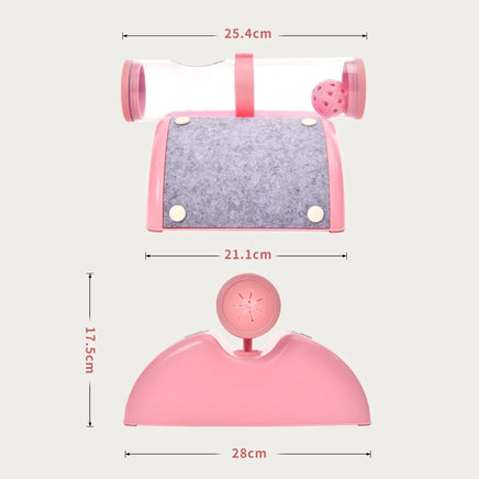 YES4PETS Cat Play Box Kit Pet Toy Kitten Toys Interactive Ball Peek Hunting Toy-Pink Kings Warehouse 