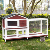 YES4PETS Double Storey Large Rabbit Hutch Guinea Pig Cage , Ferret Cage With Pull Out Tray On Wheels Kings Warehouse 