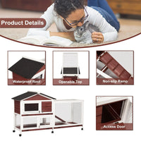 YES4PETS Double Storey Large Rabbit Hutch Guinea Pig Cage , Ferret Cage With Pull Out Tray On Wheels Kings Warehouse 