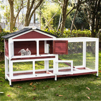 YES4PETS Double Storey Large Rabbit Hutch Guinea Pig Cage , Ferret Cage With Pull Out Tray On Wheels Kings Warehouse 