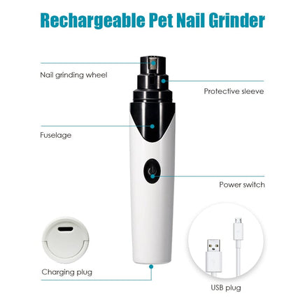 YES4PETS Electric Pet Dog Cat Quiet Nail Grinder Clipper Cutter Trimmer Grooming Care Kings Warehouse 