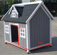 YES4PETS Grey Large Timber Pet Dog Puppy Wooden Cabin Kennel Timber House Kings Warehouse 