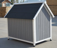YES4PETS Grey Large Timber Pet Dog Puppy Wooden Cabin Kennel Timber House Kings Warehouse 