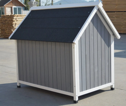 YES4PETS Grey Large Timber Pet Dog Puppy Wooden Cabin Kennel Timber House Kings Warehouse 