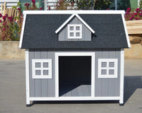 YES4PETS Grey Large Timber Pet Dog Puppy Wooden Cabin Kennel Timber House Kings Warehouse 