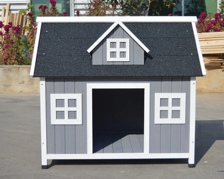 YES4PETS Grey Large Timber Pet Dog Puppy Wooden Cabin Kennel Timber House Kings Warehouse 