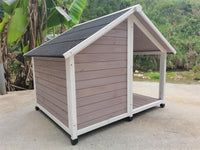 YES4PETS L Timber Pet Dog Kennel House Puppy Wooden Timber Cabin 130x105x100cm Grey Kings Warehouse 