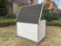 YES4PETS L Timber Pet Dog Kennel House Puppy Wooden Timber Cabin With Stripe White Kings Warehouse 