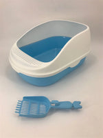 YES4PETS Large Deep Cat Toilet Litter Box Tray High Wall with Scoop Blue Kings Warehouse 