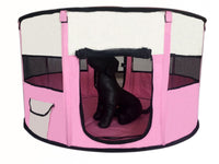 YES4PETS Large Round Portable Soft Playpen Dog Cat Rabbit Puppy Playpen-Pink Pet Care Kings Warehouse 