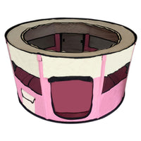 YES4PETS Large Round Portable Soft Playpen Dog Cat Rabbit Puppy Playpen-Pink Pet Care Kings Warehouse 