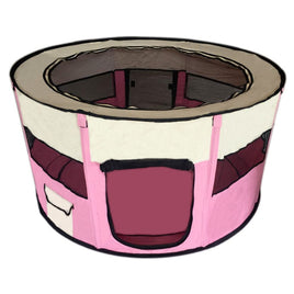 YES4PETS Large Round Portable Soft Playpen Dog Cat Rabbit Puppy Playpen-Pink Pet Care Kings Warehouse 