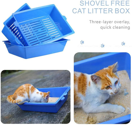 YES4PETS Lift and Sift Self Cleaning Kitty Litter Trays Cat Litter Tray Toilet Sifting Slotted Trays Kings Warehouse 