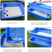 YES4PETS Lift and Sift Self Cleaning Kitty Litter Trays Cat Litter Tray Toilet Sifting Slotted Trays Kings Warehouse 